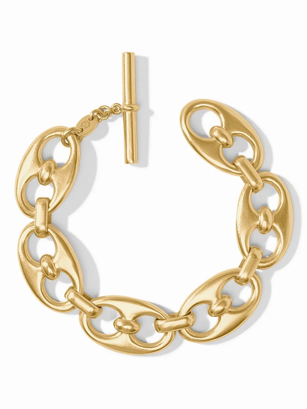 Julie Vos Polished Gold Oval Link Toggle Bracelet